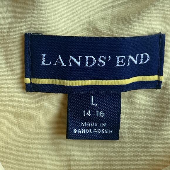 Lands' End Jacket Womens Large Yellow Mesh Lined Windbreaker Zip Front Pockets - Picture 6 of 10